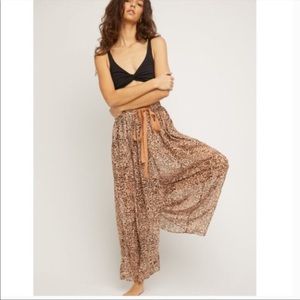 Leopard Print Wide-Leg Lounge Pants